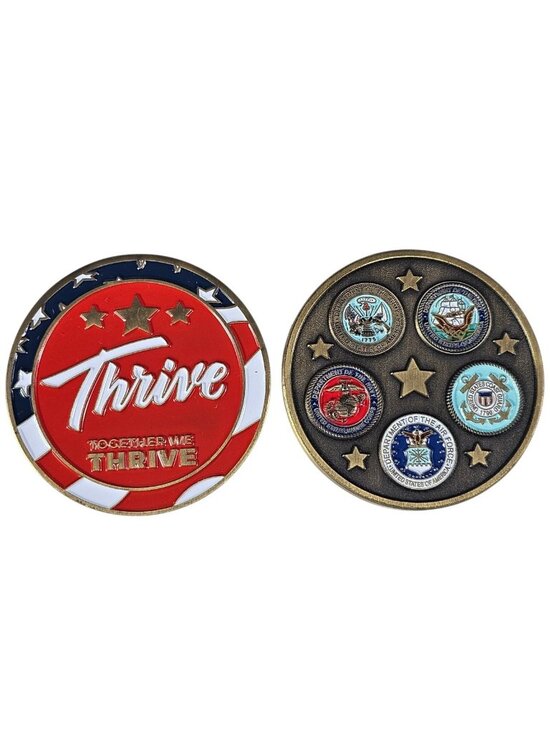 The Unbranded Brand Other - Thrive Together We Thrive Military Challenge Coin US Armed Forces Patriotic